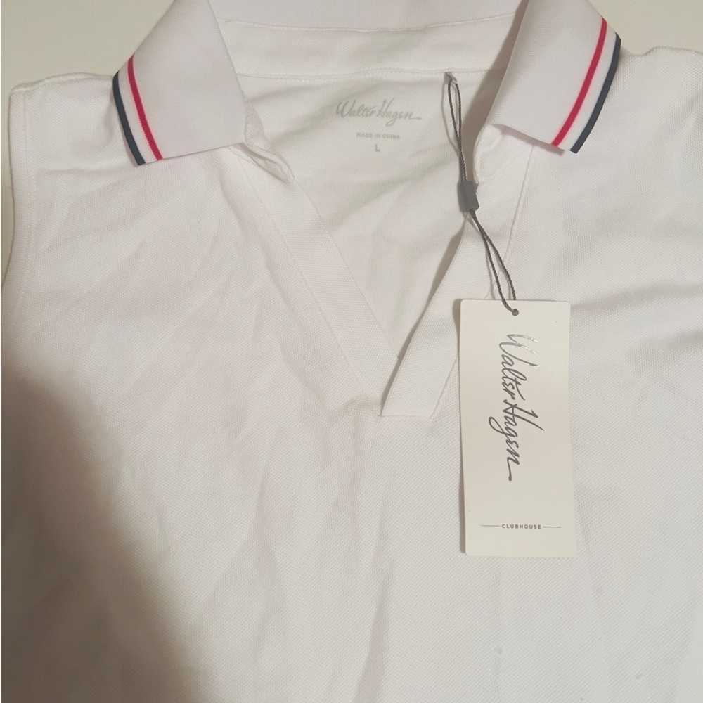 NWT Walter Hagen Women's Taped Drop Waist Golf Dress White Size L MSRP $90 (G1) - Picture 4 of 6